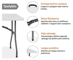 Sulankstomas stalas Tonro 180 cm