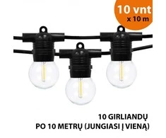 Tonro Lauko girlianda (LED lemputės) 100 m Glow juoda