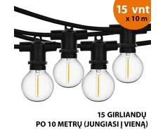 Tonro Lauko girlianda (LED lemputės) 150 m Perl juoda