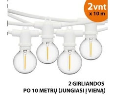 Tonro Lauko girlianda (LED lemputės) 20 m Perl balta