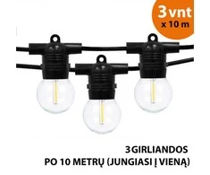 Tonro Lauko girlianda (LED lemputės) 30 m Glow juoda