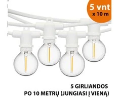 Tonro Lauko girlianda (LED lemputės) 50 m Perl balta