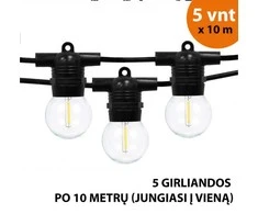 Tonro Lauko girlianda (LED lemputės) 50 m Glow juoda