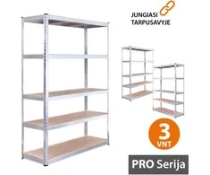 Tonro Sandėliavimo lentynos stelažai 180x120x45 PRO (3 vnt)