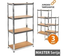 Tonro Sandėliavimo lentynos stelažai 180x120x60 MASTER (3 vnt)