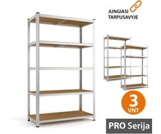 Tonro Sandėliavimo lentynos stelažai 180x90x40 PRO (3 vnt)