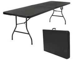 Tonro Sulankstomas stalas 150 cm Juodas