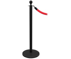 Virvinis atitvaras juodos spalvos su 150 cm raudona virve ROYAL