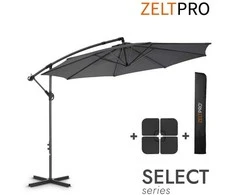 Zeltpro Lauko skėtis su padu ir užvalkalu Select Antracito