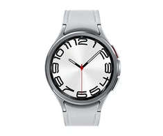 Išmanusis laikrodis Samsung Galaxy Watch 6 Classic LTE, 47 mm, Sidabrinės spalvos korpusas su pilkos spalvos dirželiu
