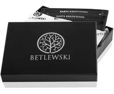 Akcija BETLEWSKI® odinis kreditinės kortelės dėklas (raudonas)