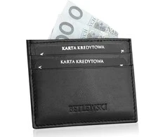 Akcija BETLEWSKI® odinis kreditinės kortelės dėklas (juodas)