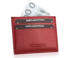 Akcija BETLEWSKI® odinis kreditinės kortelės dėklas (raudonas)
