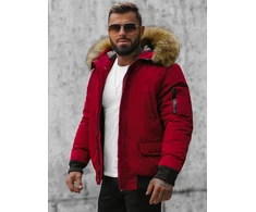 Bomber stiliaus žieminė bordo vyriška striukė Lemor