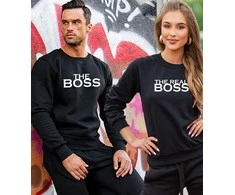 Juodas megztinis RealBoos baltos raidės