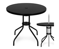 Apvalus juodas stalas 80 cm