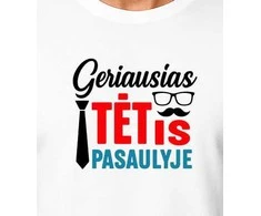 Balti marškinėliai Geriausias tėtis pasaulyje (juodas)
