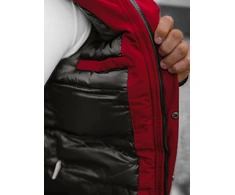 Bomber stiliaus žieminė bordo vyriška striukė Lemor