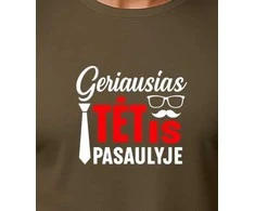 Chaki marškinėliai Geriausias tėtis pasaulyje (baltas)