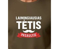 Chaki marškinėliai Laimingiausias tėtis (baltas)
