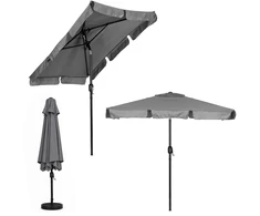 Didelis pilkas stačiakampis sodo skėtis 200 x 130 cm Multigarden