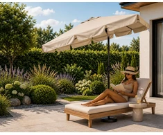 Didelis rusvas stačiakampis sodo skėtis 200 x 130 cm Multigarden