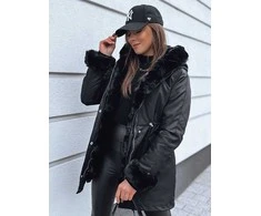 Juoda moteriška striukė su juodu kailiu Arctic