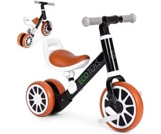 2in1 dviratis su pedalais ir bėgimo funkcija, juodas – ECOTOYS