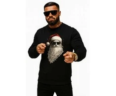 Juodas džemperis be gobtuvo Santa