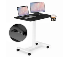Juodas mobilus reguliuojamo aukščio stalas 70x48 cm ModernHome