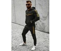 Juodas spalvos vyriškas sportinis komplektas Ronex