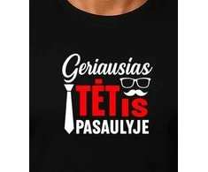 Juodi marškinėliai Geriausias tėtis pasaulyje (baltas)
