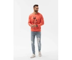 Koralinės spalvos džemperis No drama Llama