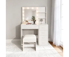 Kosmetikos staliukas su veidrodžiu ir LED apšvietimu ModernHome