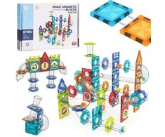Magnetiniai 3D konstruktoriaus blokeliai „Marble Run“, 113 dalių