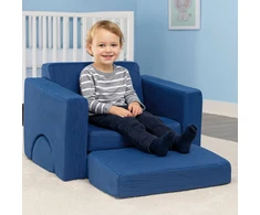 Ecotoys Mėlynas modulinis fotelis su 8 minkštomis pagalvėlėmis