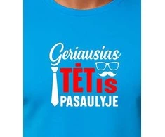 Mėlyni marškinėliai Geriausias tėtis pasaulyje (baltas)