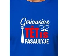 Mėlyni marškinėliai Geriausias tėtis pasaulyje (baltas)