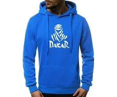 Mėlynos spalvos vyriškas džemperis su gobtuvu Dakar