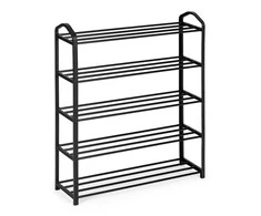 ModernHome metalinė batų lentyna su 5 lentynomis, juoda