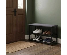 Modernhome Minkšta batų spintelė 80 cm, 2 lentynos