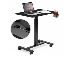 Mobilus juodas reguliuojamas stalas 70x48 cm ModernHome