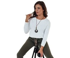 Moteriška balta palaidinė su pakabuku Minimoda