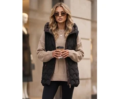 Moteriška juoda dygsniuota limenė Fashion