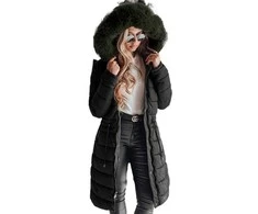 Moteriška juoda žieminė striukė Trend