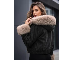 Moteriška juoda žiemniė striukė Larisa