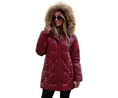 Moteriška žieminė bordo spalvos striukė Verni