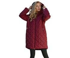 Moteriška žieminė dvipusė bordo striukė su gobtuvu Ela