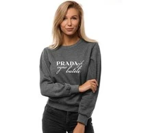 Moteriškas tamsiai pilkas džemperis Prada