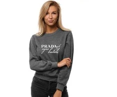 Moteriškas tamsiai pilkas džemperis Prada